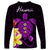 Hawaii Turtle Long Sleeve Shirt Hawaiian Flowers Version Purple Elegant LT13 - Polynesian Pride