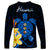 Hawaii Turtle Long Sleeve Shirt Hawaiian Flowers Version Blue Elegant LT13 - Polynesian Pride