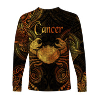 Cancer Zodiac Polynesian Long Sleeve Shirt Unique Style - Gold LT8 - Polynesian Pride