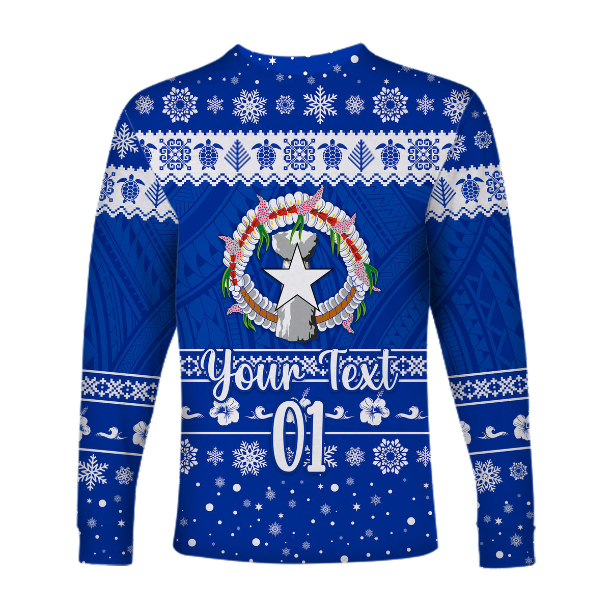 (Custom Personalised) Northern Mariana Islands Christmas Long Sleeve Shirt Simple Style LT8 - Polynesian Pride