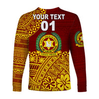 (Custom Personalised) Tonga Vava'u High School Long Sleeve Shirt Kupesi Vibes - Maroon LT8 - Polynesian Pride