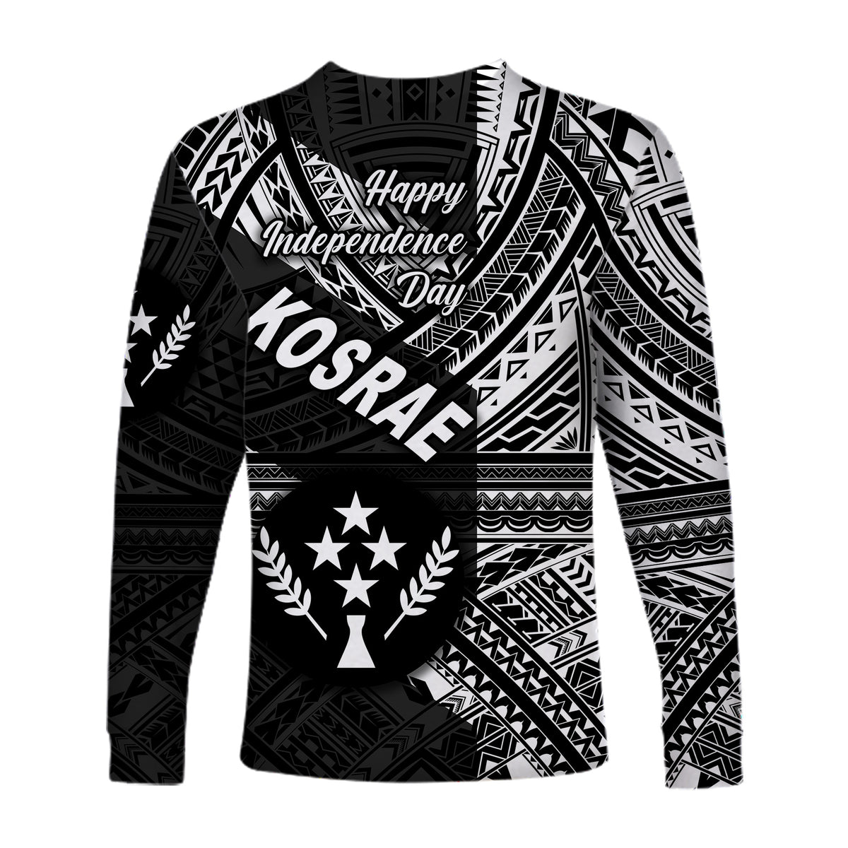 FSM Kosrae Long Sleeve Shirts Happy Independence Day Original Vibes - Black LT8 - Polynesian Pride