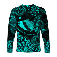 Hawaii State Fish: Humuhumu Nukunuku Apua'a Polynesian Long Sleeve Shirt Unique Style - Turquoise LT8 - Polynesian Pride