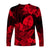 Guam Polynesian Long Sleeve Shirt Tropical Flowers - Red LT8 - Polynesian Pride