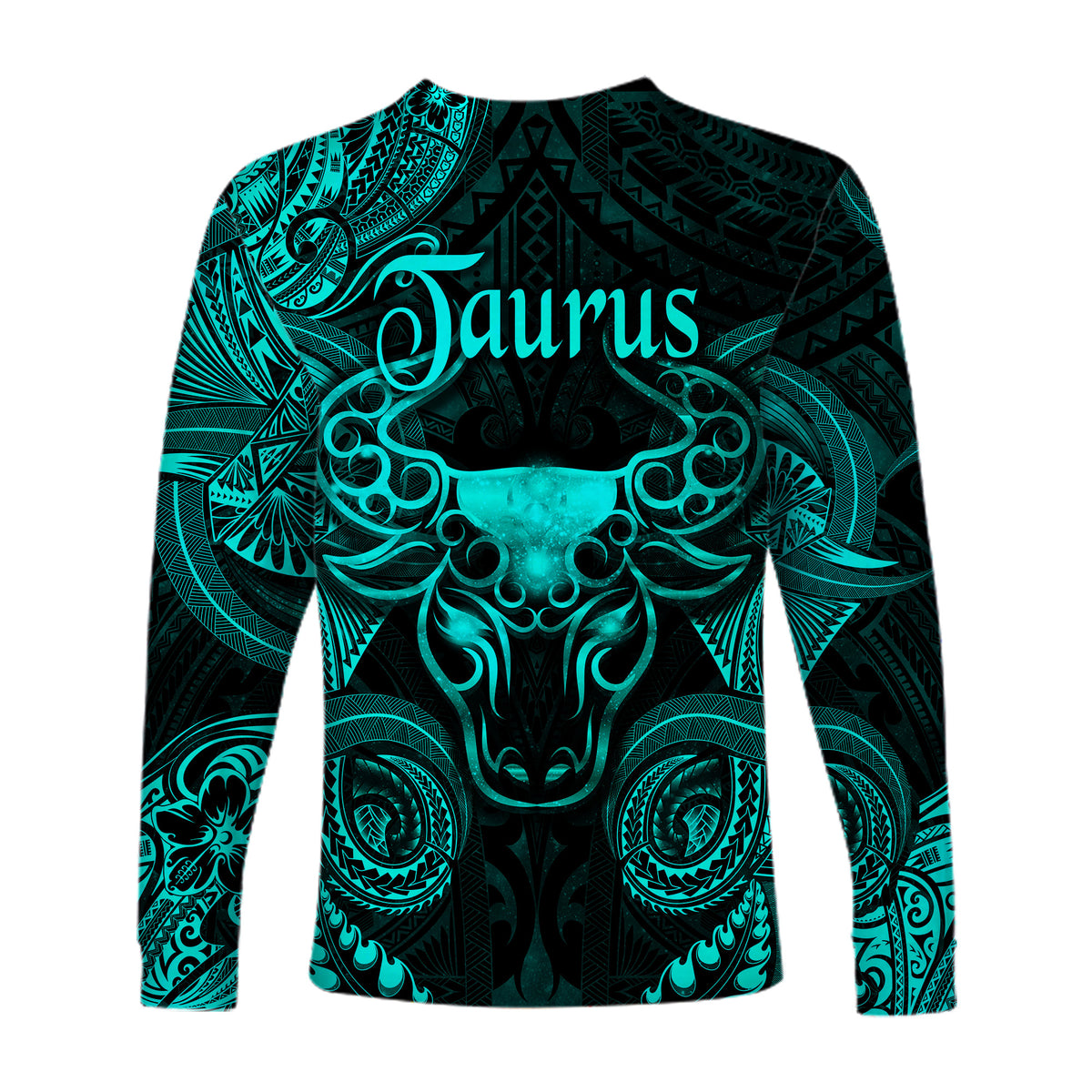 Taurus Zodiac Polynesian Long Sleeve Shirt Unique Style - Turquoise LT8 - Polynesian Pride