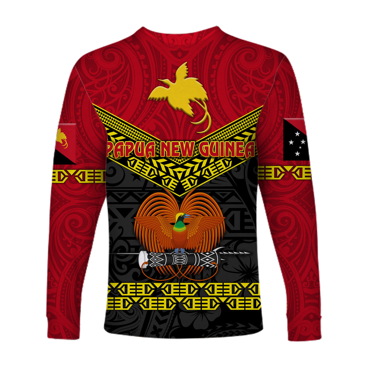 Papua New Guinea Kumuls Long Sleeve Shirt Simple Style - Black Vibes LT8 - Polynesian Pride