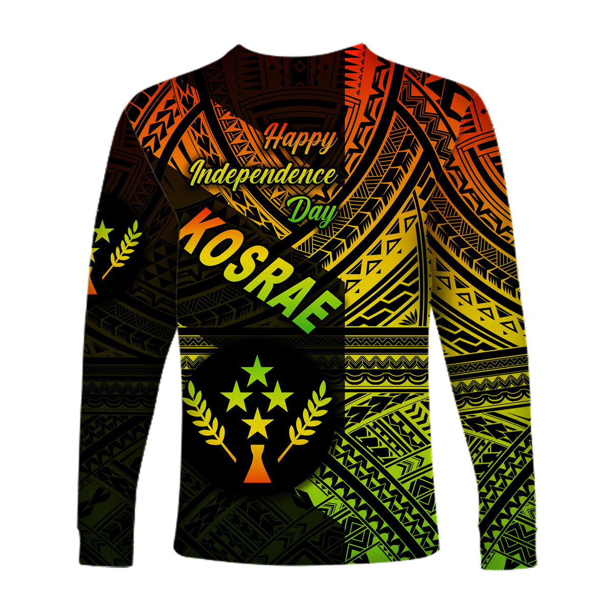 FSM Kosrae Long Sleeve Shirts Happy Independence Day Original Vibes - Reggae LT8 - Polynesian Pride