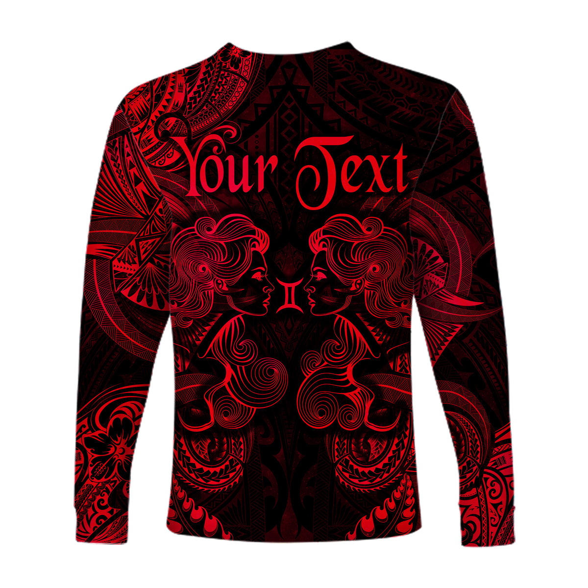 (Custom Personalised) Gemini Zodiac Polynesian Long Sleeve Shirt Unique Style - Red LT8 - Polynesian Pride