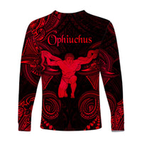 Ophiuchus Zodiac Polynesian Long Sleeve Shirt Unique Style - Red LT8 - Polynesian Pride