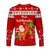 Hawaii Christmas Long Sleeve Shirt Santa Claus Surfing Simple Style - Red LT8 - Polynesian Pride