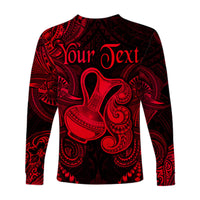 (Custom Personalised) Aquarius Zodiac Polynesian Long Sleeve Shirt Unique Style - Red LT8 - Polynesian Pride