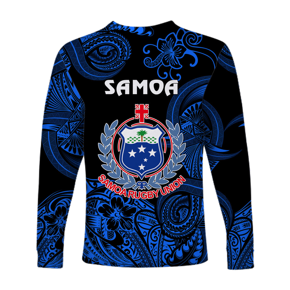Samoa Manu Long Sleeve Shirt Rugby Unique Style - Black LT8 - Polynesian Pride