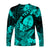 (Custom Personalised) Guam Polynesian Long Sleeve Shirt Tropical Flowers - Turquoise LT8 - Polynesian Pride