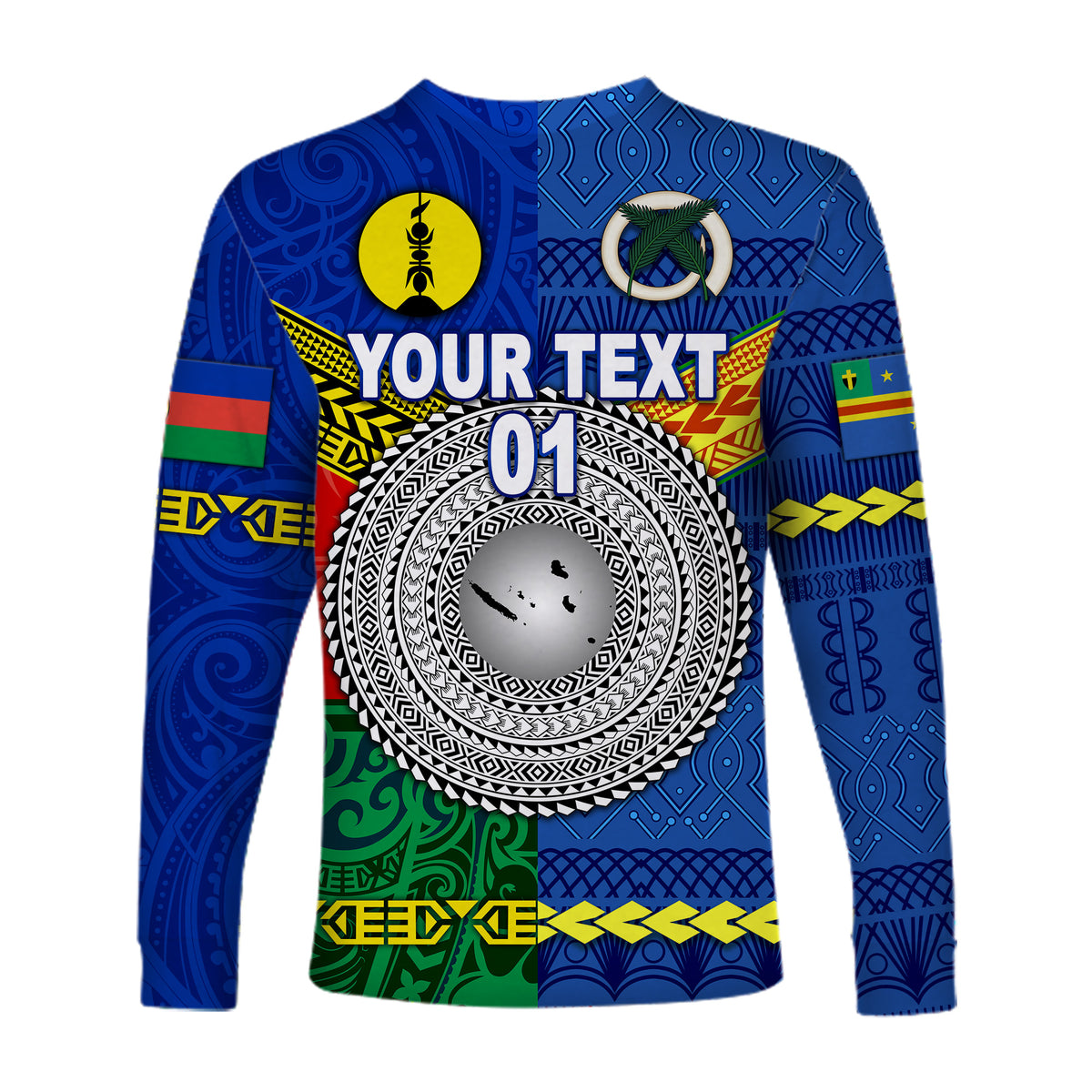 (Custom Personalised) Vanuatu Tafea Province and Kanaky New Caledonia Long Sleeve Shirts Together, Custom Text And Number LT8 - Polynesian Pride