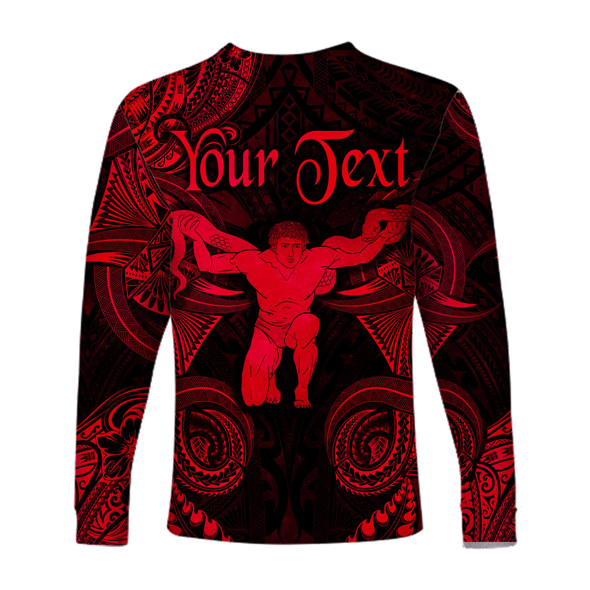 (Custom Personalised) Ophiuchus Zodiac Polynesian Long Sleeve Shirt Unique Style - Red LT8 - Polynesian Pride