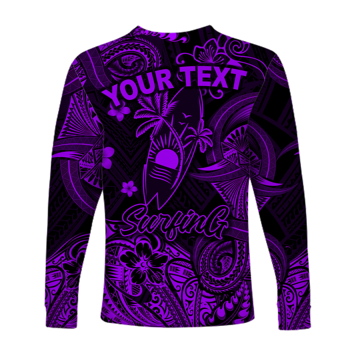 (Custom Personalised) Hawaii Surfing Polynesian Long Sleeve Shirt Unique Style - Purple LT8 - Polynesian Pride