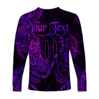 (Custom Personalised) Scorpio Zodiac Polynesian Long Sleeve Shirt Unique Style - Purple LT8 - Polynesian Pride