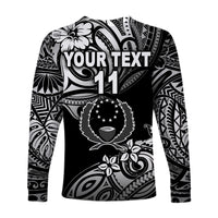 (Custom Personalised) FSM Pohnpei Long Sleeve Shirts Unique Vibes - Black LT8 - Polynesian Pride