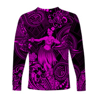 Hawaii Hula Girl Polynesian Long Sleeve Shirt Unique Style - Pink LT8 - Polynesian Pride