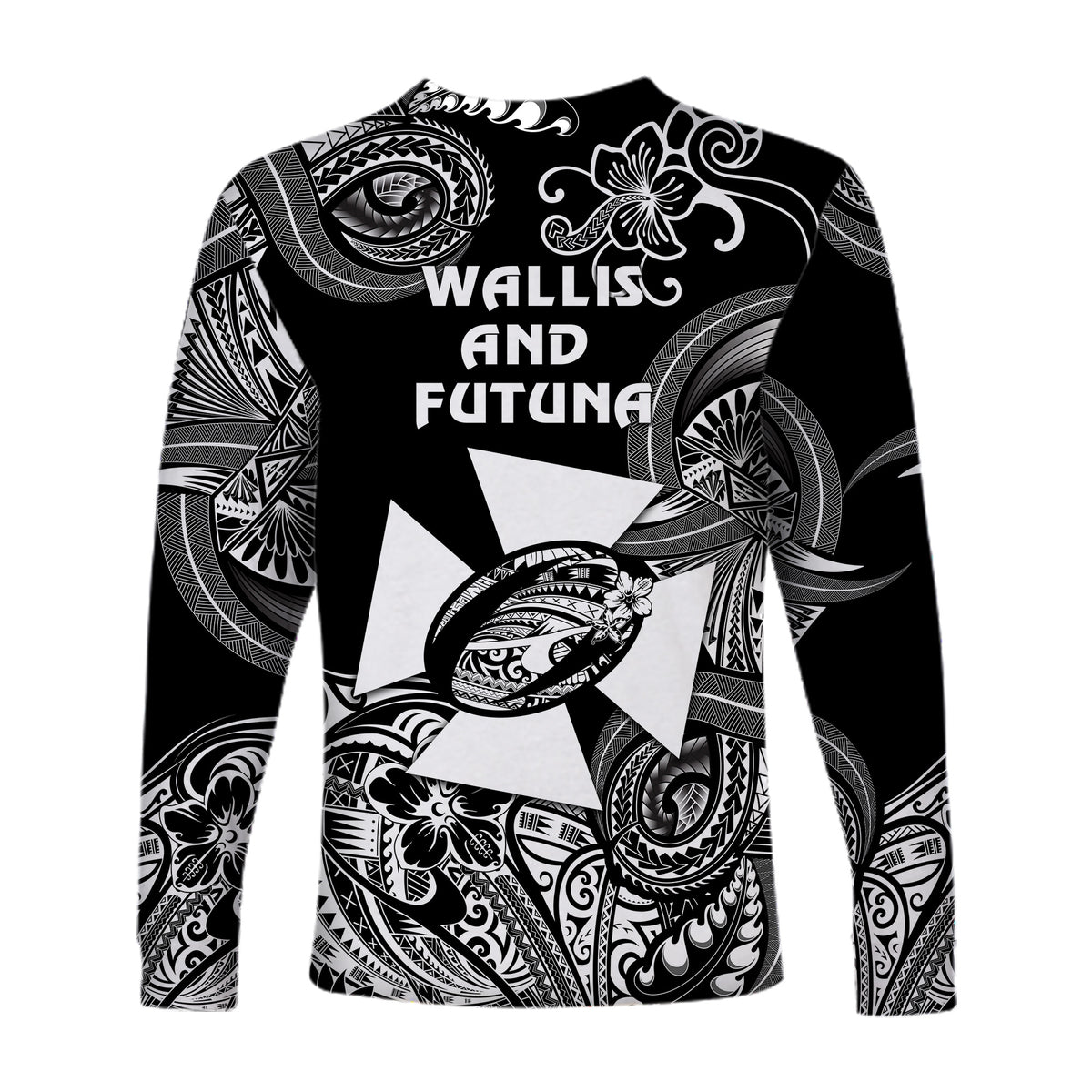 Wallis and Futuna Polynesian Long Sleeve Shirt Unique Style - Black LT8 - Polynesian Pride