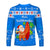 Hawaii Christmas Long Sleeve Shirt Santa Claus Surfing Simple Style - Blue LT8 - Polynesian Pride