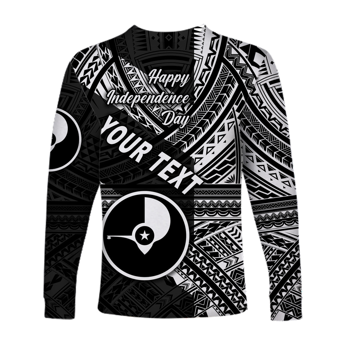 (Custom Personalised) FSM Yap Long Sleeve Shirts Happy Independence Day Original Vibes - Black LT8 - Polynesian Pride