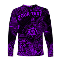 (Custom Personalised) Hawaii Shaka Polynesian Long Sleeve Shirt Unique Style - Purple LT8 - Polynesian Pride