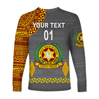 (Custom Personalised) Tonga Vava'u High School Long Sleeve Shirt Simple Style - Grey LT8 - Polynesian Pride