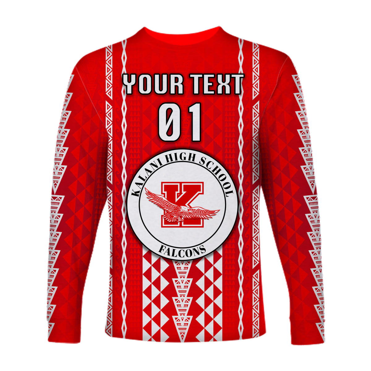 (Custom Personalised) Hawaii Kalani High School Long Sleeve Shirts Falcons Simple Style LT8 - Polynesian Pride