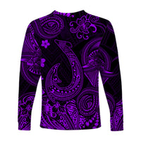 Hawaii Fish Hook Polynesian Long Sleeve Shirt Unique Style - Purple LT8 - Polynesian Pride