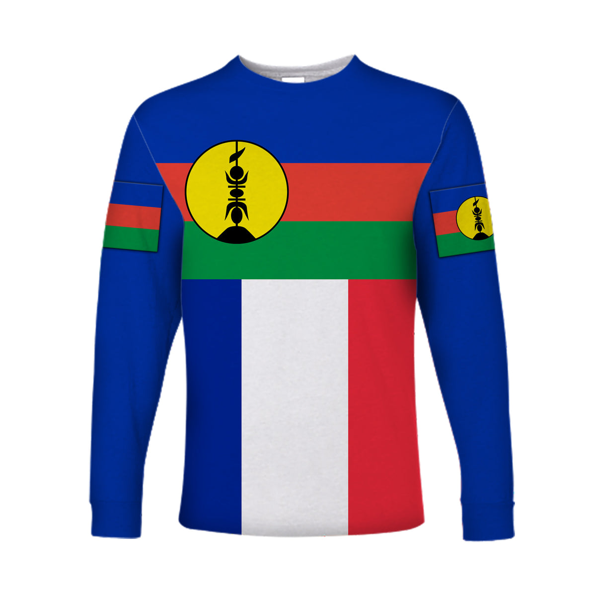 New Caledonia Long Sleeve Shirt Flag Vibes LT8 Unisex Blue - Polynesian Pride