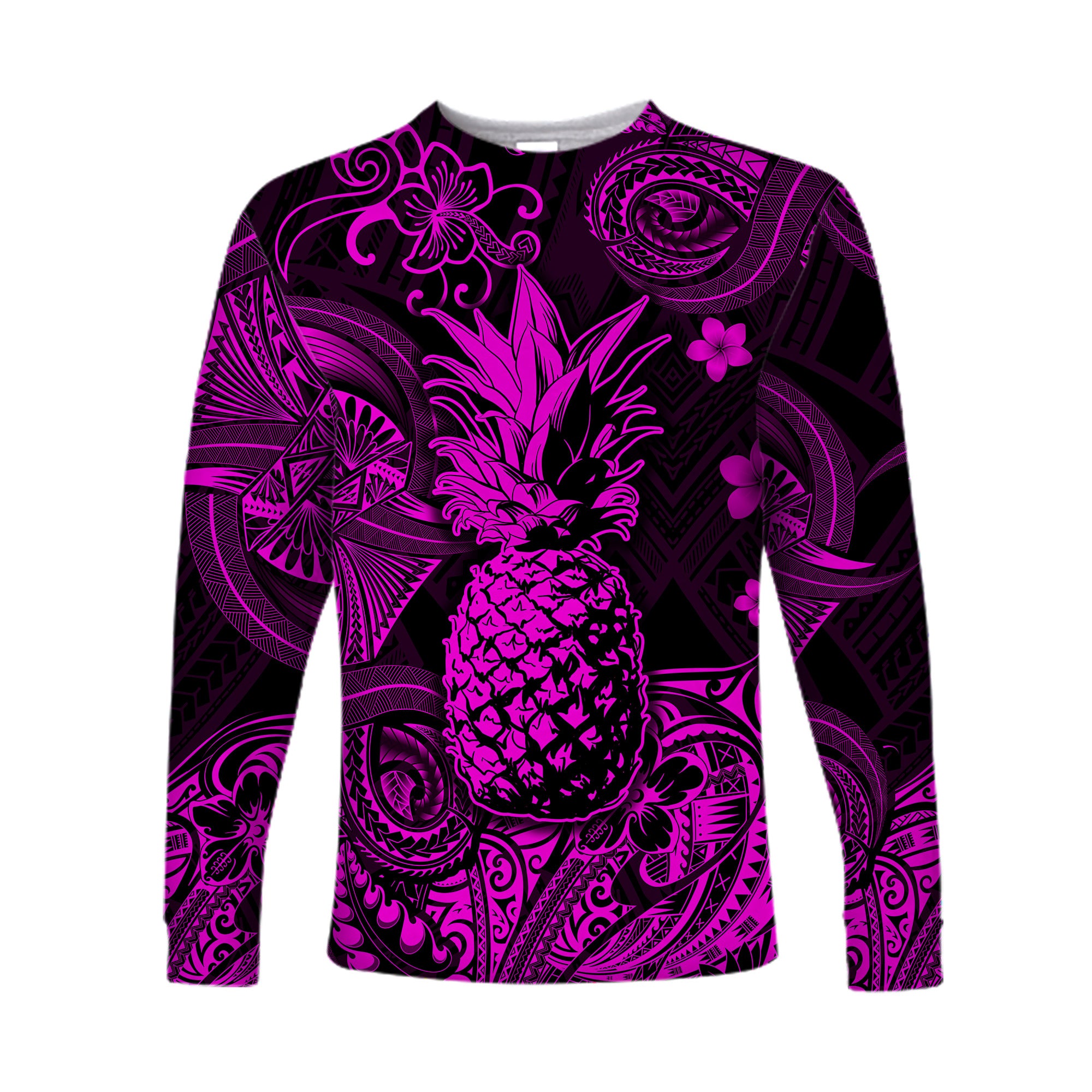 Hawaii Pineapple Polynesian Long Sleeve Shirt Unique Style - Pink LT8 - Polynesian Pride