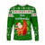 Hawaii Christmas Long Sleeve Shirt Santa Claus Surfing Simple Style - Green LT8 - Polynesian Pride