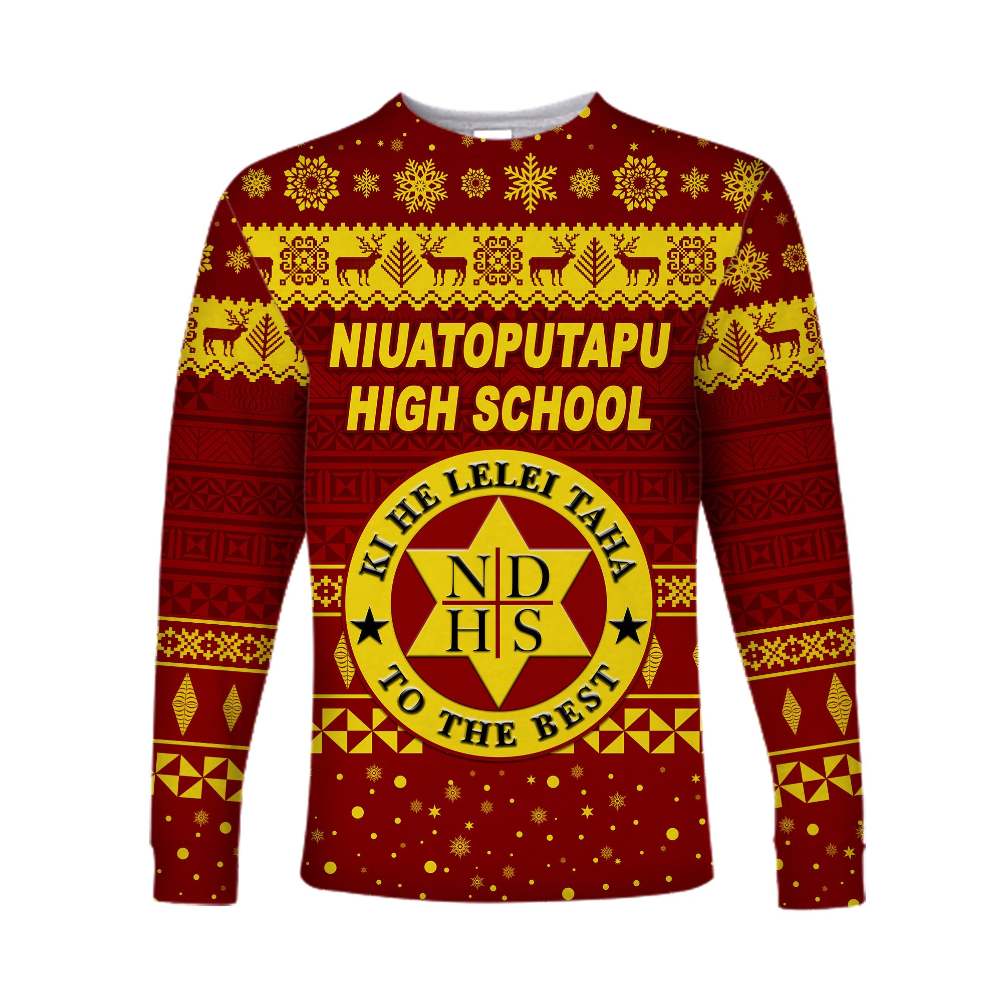 (Custom Personalised) Niuatoputapu High School Christmas Long Sleeve Shirt Simple Style LT8 Unisex Maroon - Polynesian Pride