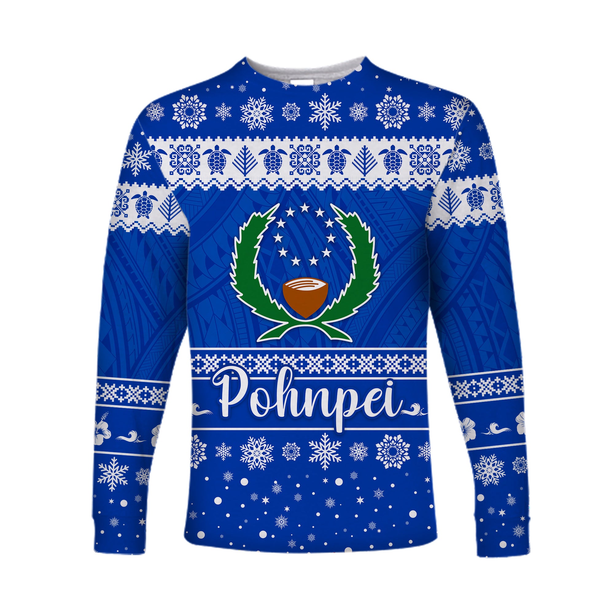 FSM Pohnpei Christmas Long Sleeve Shirt Simple Style LT8 - Polynesian Pride