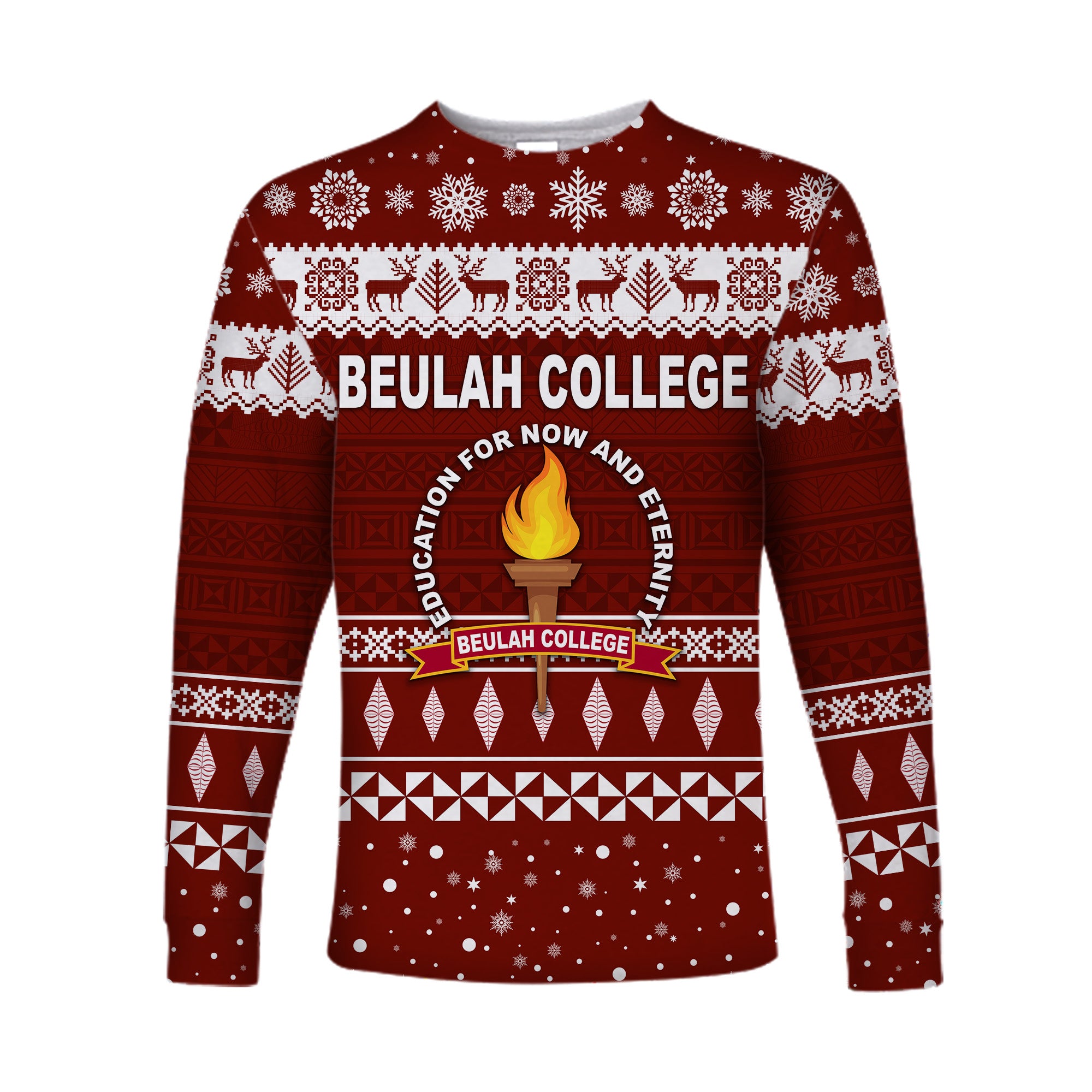 Tonga Beulah College Christmas Long Sleeve Shirt Simple Style LT8 Unisex Green - Polynesian Pride