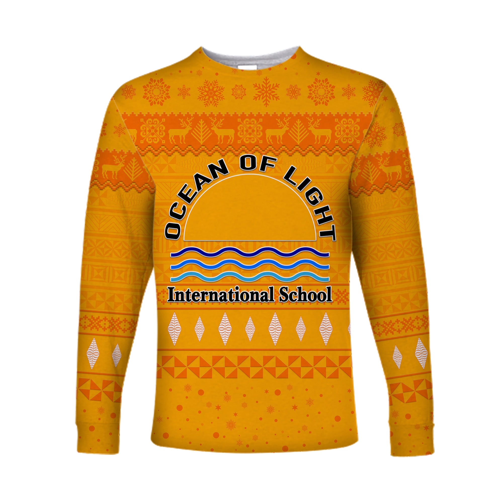 Ocean of Light International School Christmas Long Sleeve Shirt Simple Style LT8 Unisex Gold - Polynesian Pride