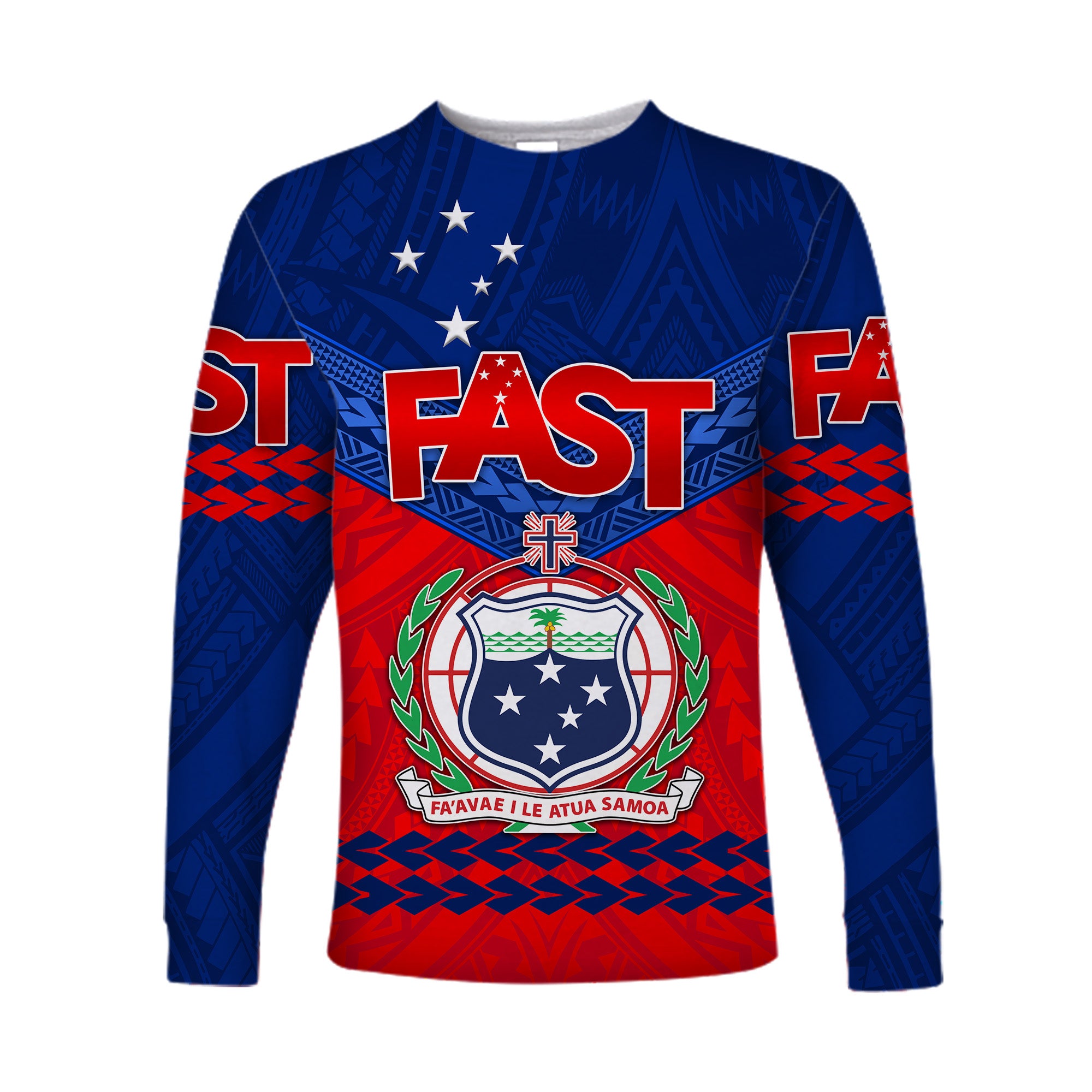 Samoa FAST Party Long Sleeve Shirt Simple Style LT8 Unisex Blue - Polynesian Pride