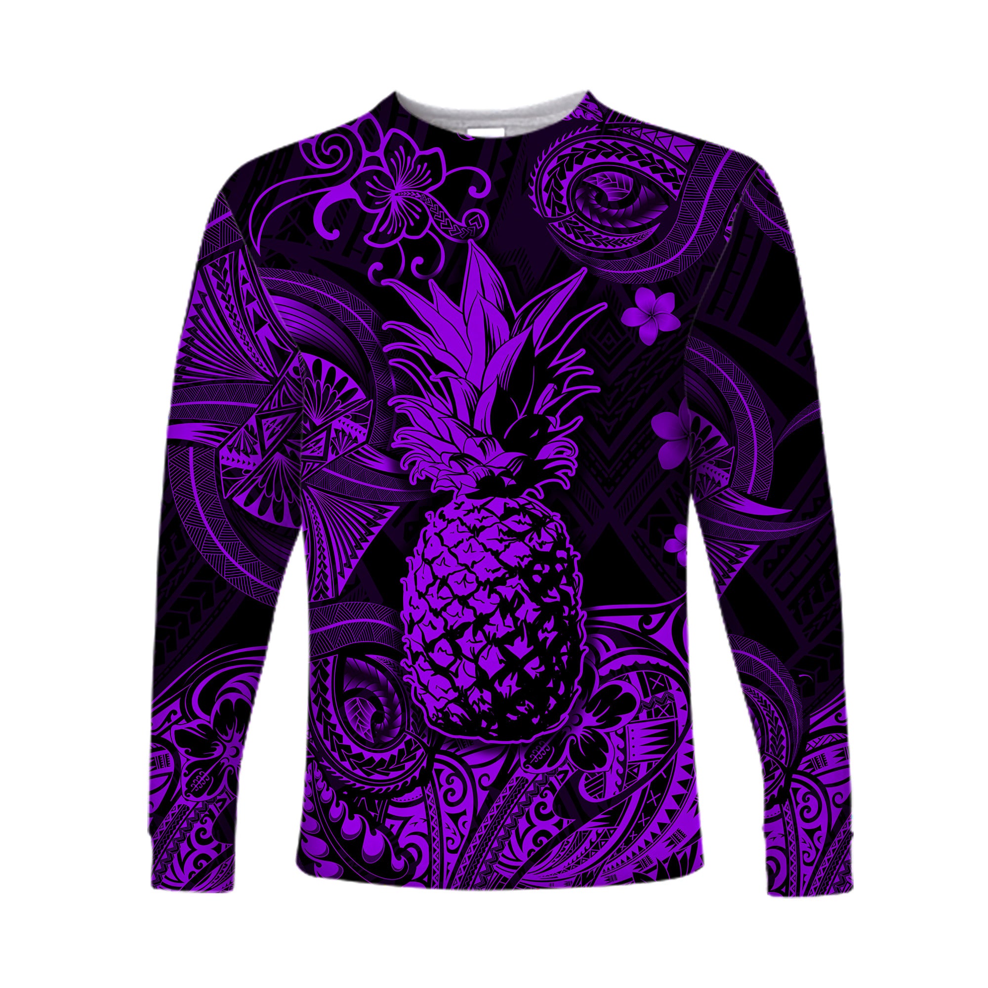 (Custom Personalised) Hawaii Pineapple Polynesian Long Sleeve Shirt Unique Style - Purple LT8 - Polynesian Pride