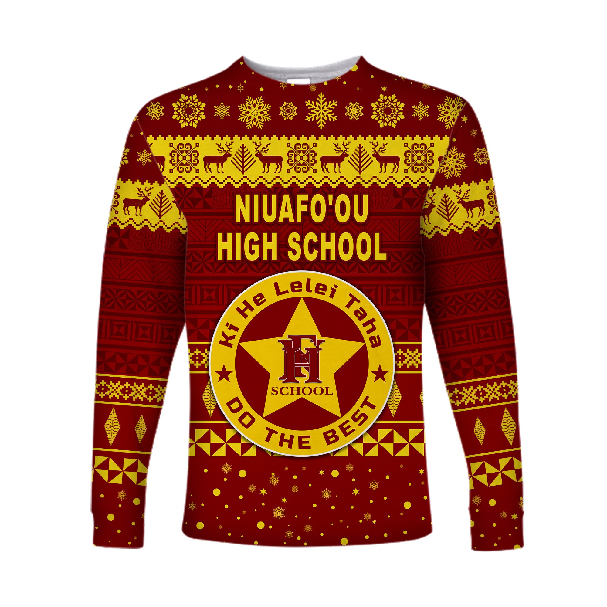 Niuafo'ou High School Christmas Long Sleeve Shirt Simple Style LT8 Unisex Maroon - Polynesian Pride