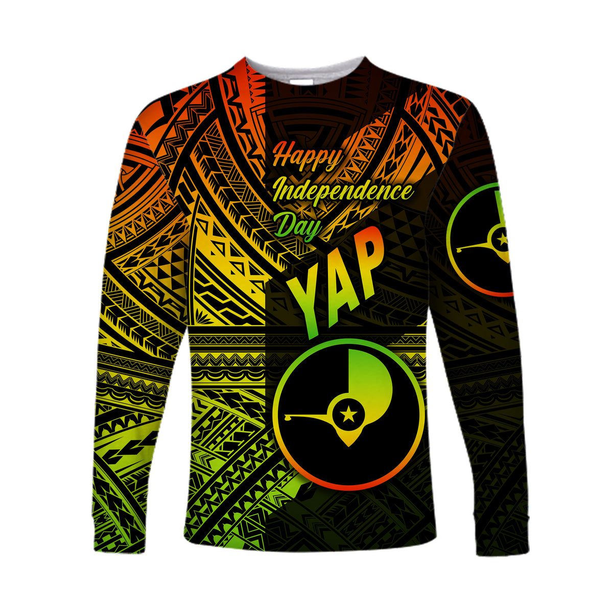 (Custom Personalised) FSM Yap Long Sleeve Shirts Happy Independence Day Original Vibes - Reggae LT8 - Polynesian Pride
