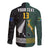 (Custom Text and Number) South Africa Protea and New Zealand Fern Long Sleeve Button Shirt Rugby Go Springboks vs All Black LT13 - Polynesian Pride