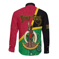 (Custom Personalised) Vanuatu Long Sleeve Button Shirt Aboriginal Turtle Mix Sand Drawing LT13 - Polynesian Pride