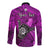 (Custom Personalised) The Shaka Hawaii Long Sleeve Button Shirt Tropical Flowers Purple Version LT13 - Polynesian Pride