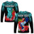 (Custom Personalised) Guam Chamorro Long Sleeve Shirt Guaman Latte Stone Tropical Flowers Turquoise Style LT14 Unisex Turquoise - Polynesian Pride