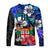 (Custom Text and Number) Fiji Tie Dye Long Sleeve Shirt Polynesian Blue Tribal Creative Tropical Flowers LT13 - Polynesian Pride