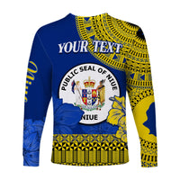 (Custom Personalised) Niue Hiapo Long Sleeve Shirt Rock of Polynesia Tapa Niuean Crab Happy Day LT13 - Polynesian Pride