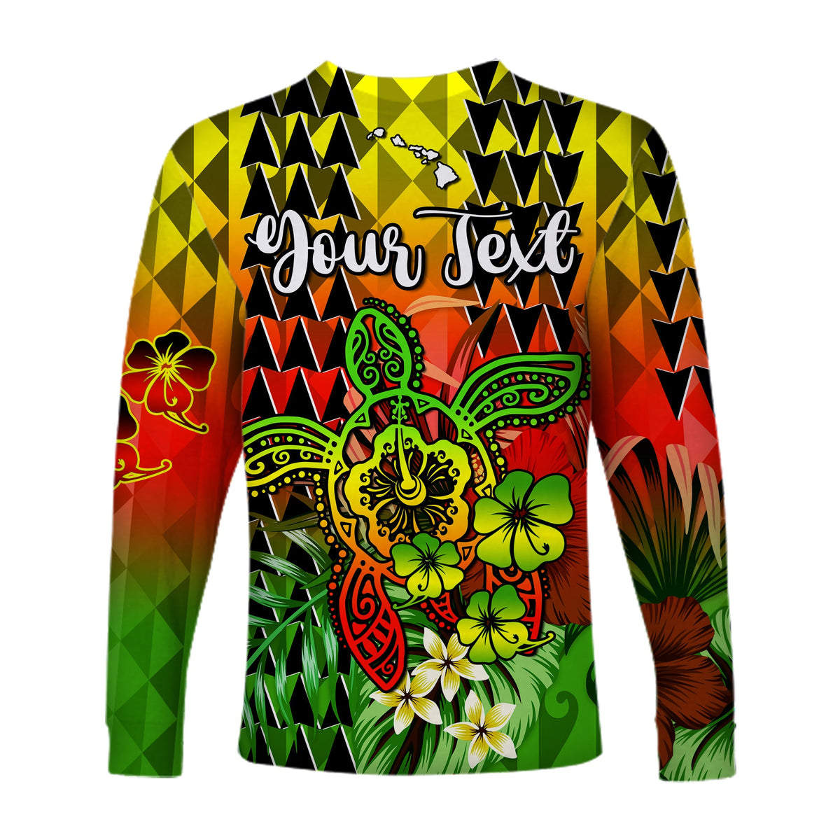 (Custom Personalised) Hawaii Flowers Long Sleeve Shirt Color Tribal Pattern Hawaiian LT13 - Polynesian Pride