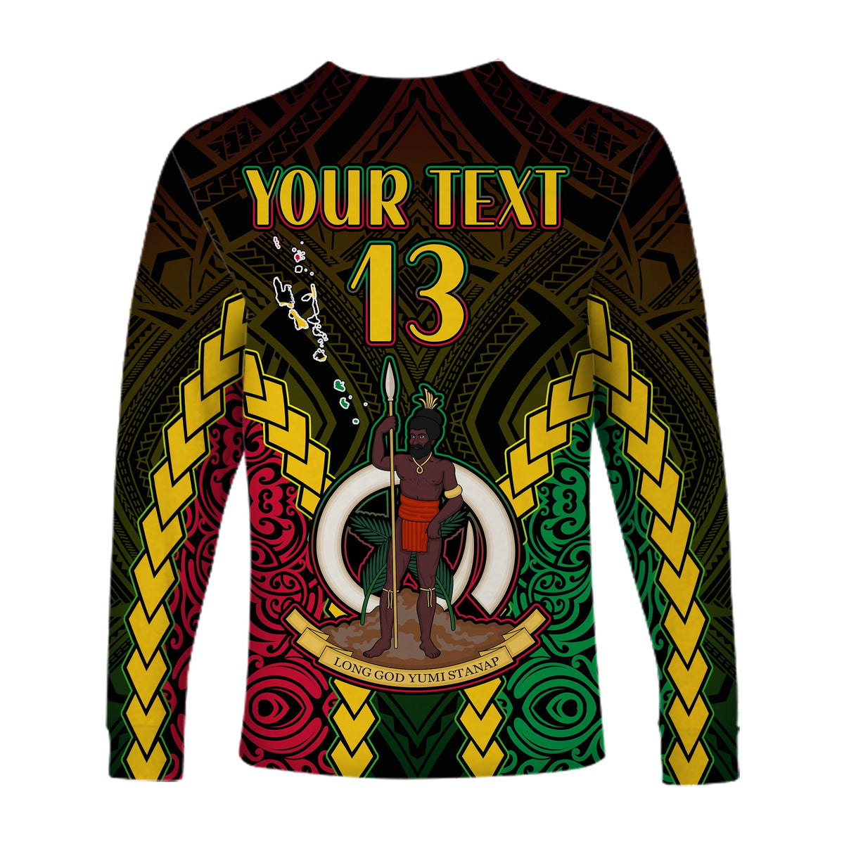 (Custom Text and Number) Vanuatu Indigenous Long Sleeve Shirt Proud To Be Ni - Vanuatu Polynesian Pattern LT13 - Polynesian Pride