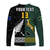 (Custom Text and Number) South Africa Protea and New Zealand Fern Long Sleeve Shirt Rugby Go Springboks vs All Black LT13 - Polynesian Pride